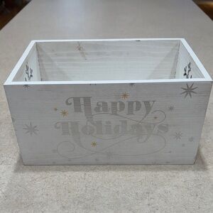 Elegant Holiday Decorative Box - White and Silver & Gold
